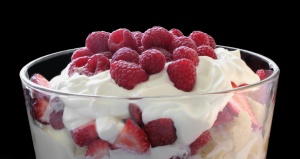 trifle with fresh berries and whipped cream